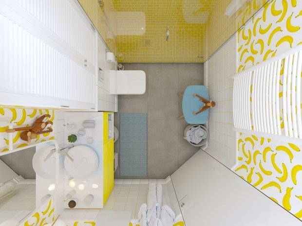 Фото из портфолио Детский санузел. Банановый рай. – фотографии дизайна интерьеров на INMYROOM