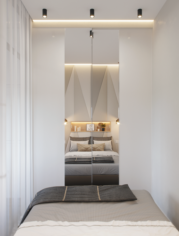Визуализация интерьера спальни в стиле минимализм