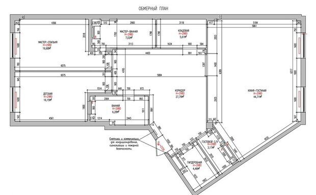 Фотография: Планировки в стиле , Квартира, Проект дня, Санкт-Петербург, 3 комнаты, Более 90 метров, Елена Лебедева – фото на INMYROOM
