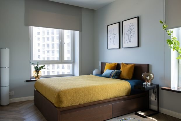 Фотография: Спальня в стиле Современный, Минимализм, Квартира, Проект дня, Москва, Buro Brainstorm, 3 комнаты, 60-90 метров – фото на INMYROOM