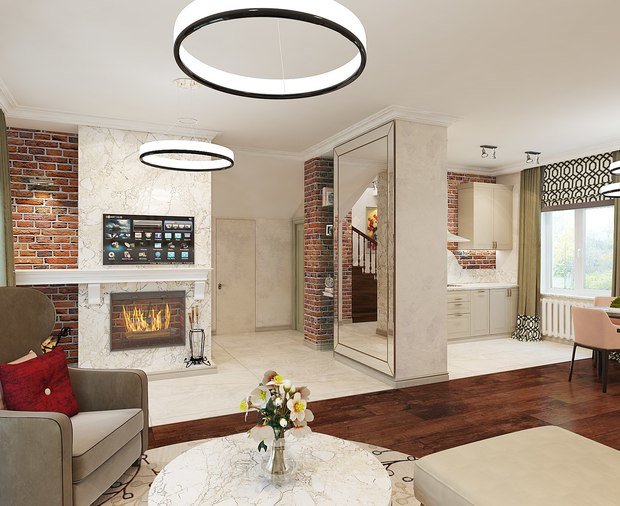 Фото из портфолио Интерьер с камином – фотографии дизайна интерьеров на INMYROOM