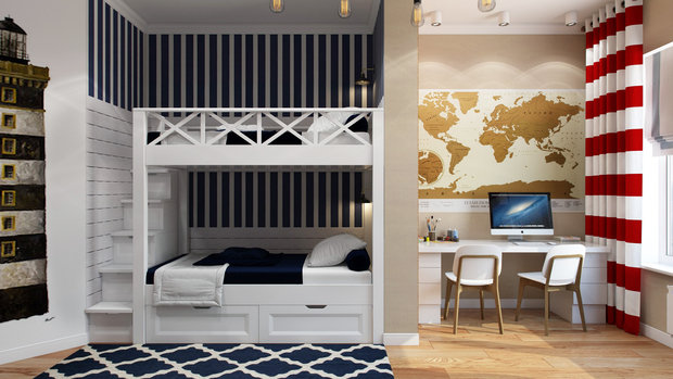 Фотография: Детская в стиле Скандинавский, Современный, Квартира, Проект недели, Санкт-Петербург, новостройка, Дарья Пикова, Монолитный дом, 4 и больше, Более 90 метров – фото на INMYROOM