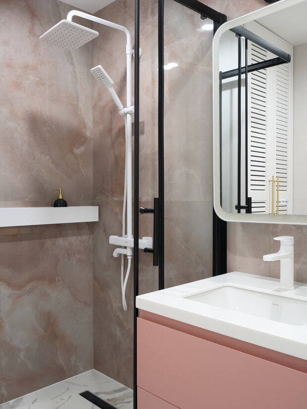 Фотография: Ванная в стиле Современный, Квартира, Проект дня, Панельный дом, 2 комнаты, 60-90 метров, Челябинская область, Влада Николаева – фото на INMYROOM