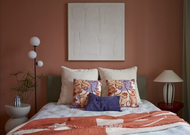 Фотография: Спальня в стиле Современный, Эклектика, Квартира, Проект дня, Москва, 3 комнаты, 60-90 метров, Анна Тарасова, Варвара Пономарева – фото на INMYROOM