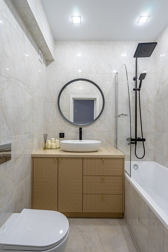 Фотография: Ванная в стиле Современный, Квартира, Проект недели, Москва, 3 комнаты, 60-90 метров, Марьям Разуваева – фото на INMYROOM Фотография: Ванная в стиле Современный, Квартира, Проект недели, Москва, 3 комнаты, 60-90 метров, Марьям Разуваева – фото на INMYROOM