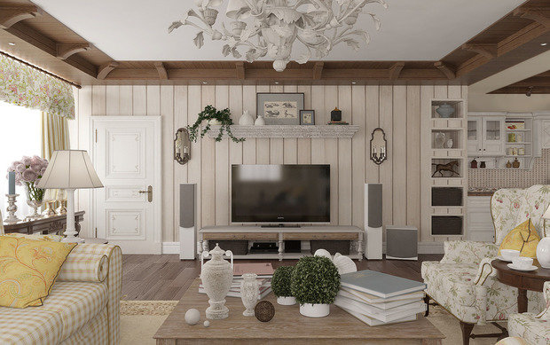 Фотография: Гостиная в стиле Прованс и Кантри, Карта покупок, Мебель и свет – фото на INMYROOM