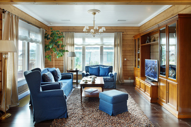 Фотография: Гостиная в стиле Прованс и Кантри, Дом, Дома и квартиры, Проект недели, Дача, dom-iz-brusa – фото на INMYROOM