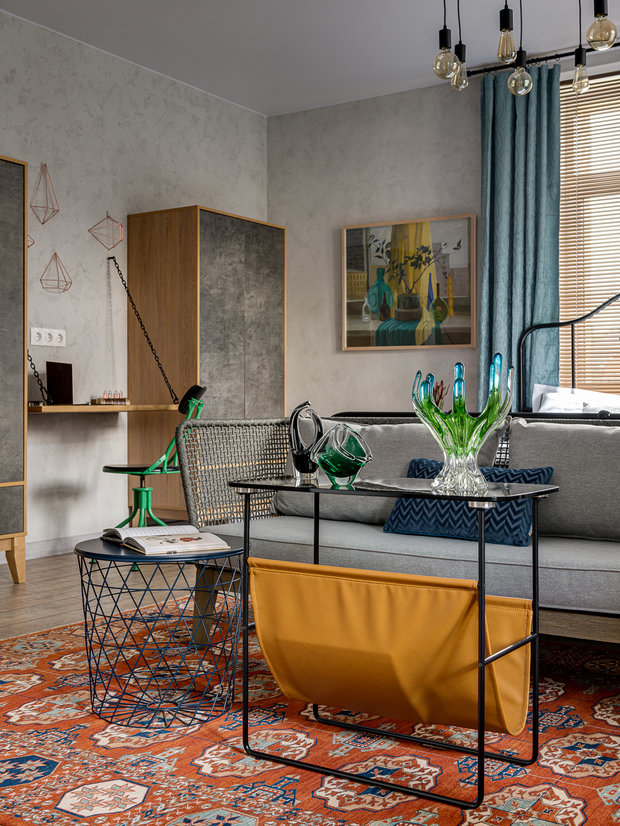 Фотография: Гостиная в стиле Лофт, Малогабаритная квартира, Квартира, Студия, Проект дня, Красногорск, до 40 метров, Элина Богомолова – фото на INMYROOM