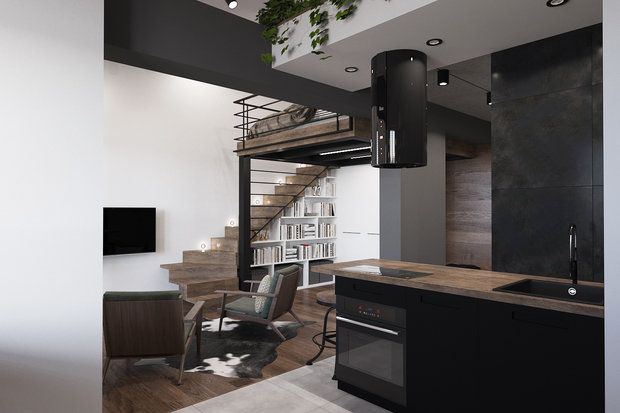 Фото из портфолио Трехуровневый лофт – фотографии дизайна интерьеров на INMYROOM