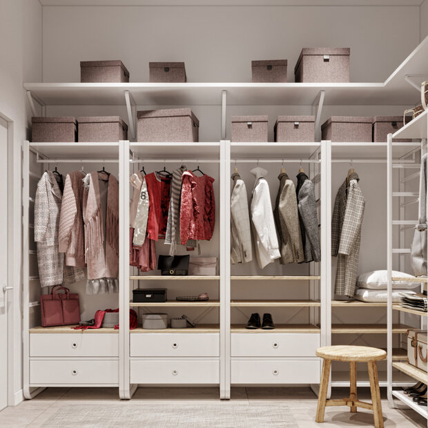 Фотография: Гардеробная в стиле Современный, Минимализм, Квартира, Проект недели, Воронеж, Кирпичный дом, 3 комнаты, 60-90 метров, Более 90 метров, TOU ARCHITECTS – фото на INMYROOM