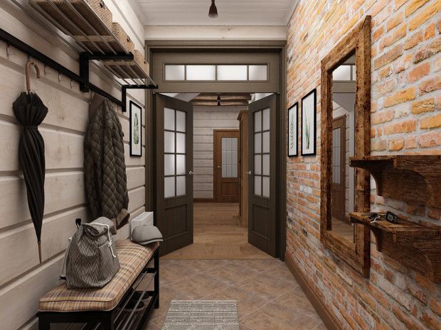 Фотография: Прихожая в стиле Прованс и Кантри, Скандинавский, Проект недели, Дача, Ленинградская область, каркасный дом, Design by Tolsh – фото на INMYROOM