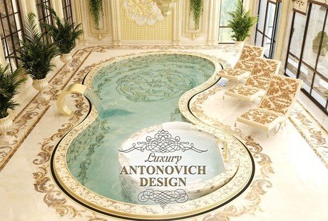 Интерьер бассейна, роскошный оазис