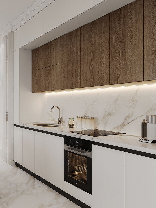 Фото из портфолио Дизайн интерьера квартиры в ЖК «Черная Речка 41» в стиле современный минимализм с элементами классики – фотографии дизайна интерьеров на INMYROOM