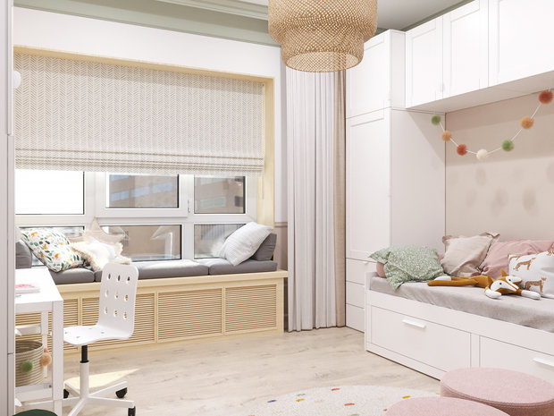 Фотография: Детская в стиле Скандинавский, Современный, Прихожая, Квартира, Проект недели, Ленинградская область, Панельный дом, 3 комнаты, 40-60 метров – фото на INMYROOM