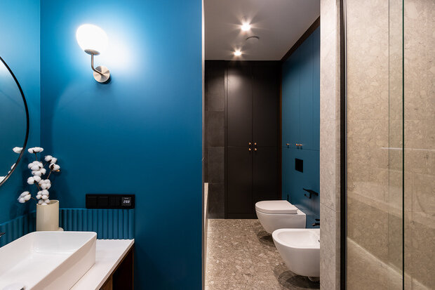 Фотография: Ванная в стиле Современный, Квартира, Проект недели, Санкт-Петербург, 4 и больше, Более 90 метров, Монолитно-кирпичный, UNIARCH, Юлия Леопольд – фото на INMYROOM