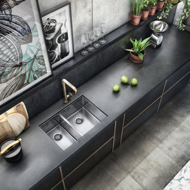 Фотография: Кухня и столовая в стиле Лофт, Современный, Квартира, Проект недели, Москва, Серый, Коричневый, ToTaste Studio, Более 90 метров – фото на INMYROOM