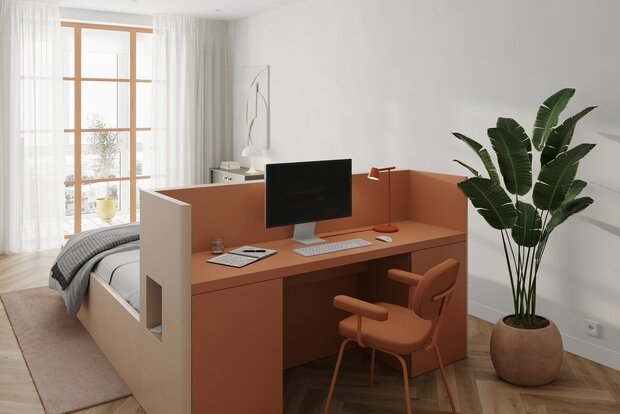 Фотография: Кабинет в стиле Современный, Минимализм, Квартира, Проект недели, Москва, Монолитный дом, 3 комнаты, Более 90 метров, AE Design, Екатерина Ткаченко, Алиса Сивякова – фото на INMYROOM