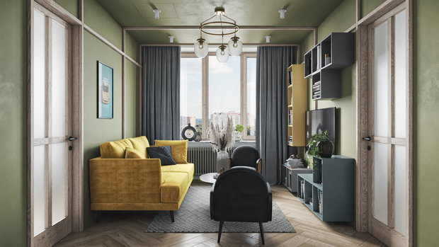 Фотография: Гостиная в стиле Современный, Эклектика, Квартира, Проект недели, Москва, ToTaste Studio, 4 и больше, Более 90 метров – фото на INMYROOM