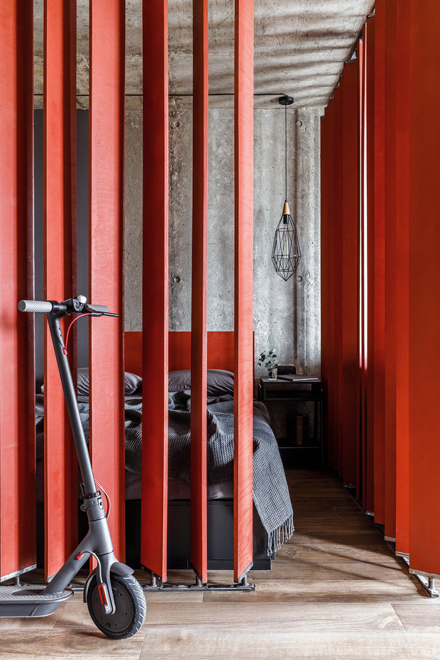 Фотография: Спальня в стиле Лофт, Современный, Квартира, Студия, Проект недели, Краснодар, Монолитный дом, до 40 метров, 40-60 метров, Андрей Попов – фото на INMYROOM