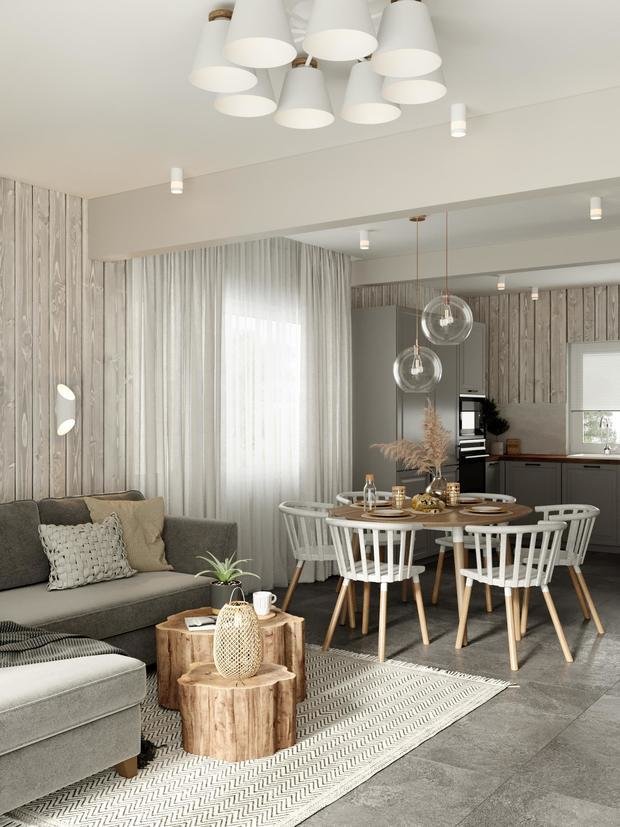 Фотография: Кухня и столовая в стиле Скандинавский, Дом, Проект недели, Дом и дача, Ленинградская область, 4 и больше, Более 90 метров, Анастасия Рамазанова – фото на INMYROOM