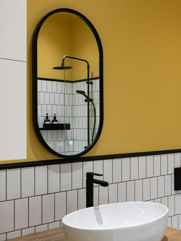 Фотография: Ванная в стиле Современный, Скандинавский, Квартира, Проект недели, Москва, 2 комнаты, 40-60 метров, 60-90 метров, Монолитно-кирпичный, Анастасия Заркуа – фото на INMYROOM