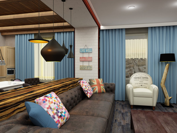 Фото из портфолио Квартира «Ироничный Лондон» в стиле фьюжн – фотографии дизайна интерьеров на INMYROOM