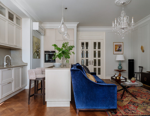 Фотография: Кухня и столовая в стиле Классический, Эклектика, Квартира, Проект недели, Москва, 4 и больше, Более 90 метров, Ольга Лапейкина – фото на INMYROOM