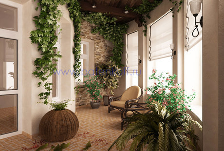 Зимний сад на балконе в частном доме от Батенькофф 