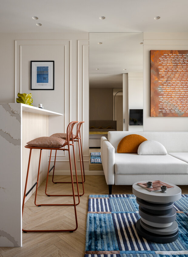 Фотография: Кухня и столовая в стиле Современный, Малогабаритная квартира, Квартира, Проект дня, Минск, 1 комната, до 40 метров – фото на INMYROOM