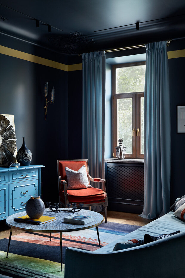 Фотография: Гостиная в стиле Классический, Эклектика, Квартира, Проект недели, Москва, Кирпичный дом, 4 и больше, Более 90 метров, Алиса Шабельникова, #эксклюзивныепроекты – фото на INMYROOM