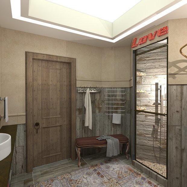 Фотография: Ванная в стиле Прованс и Кантри, Лофт, Квартира, Проект недели, Челябинск, новостройка, Анна Серскова, ЙОХ architects, Монолитный дом, 2 комнаты, 60-90 метров – фото на INMYROOM