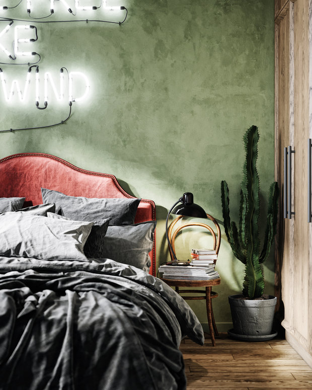 Фотография: Спальня в стиле Лофт, Эклектика, Квартира, Проект дня, Санкт-Петербург, Макс Жуков, ToTaste Studio, 2 комнаты, 3 комнаты, 40-60 метров, 60-90 метров – фото на INMYROOM