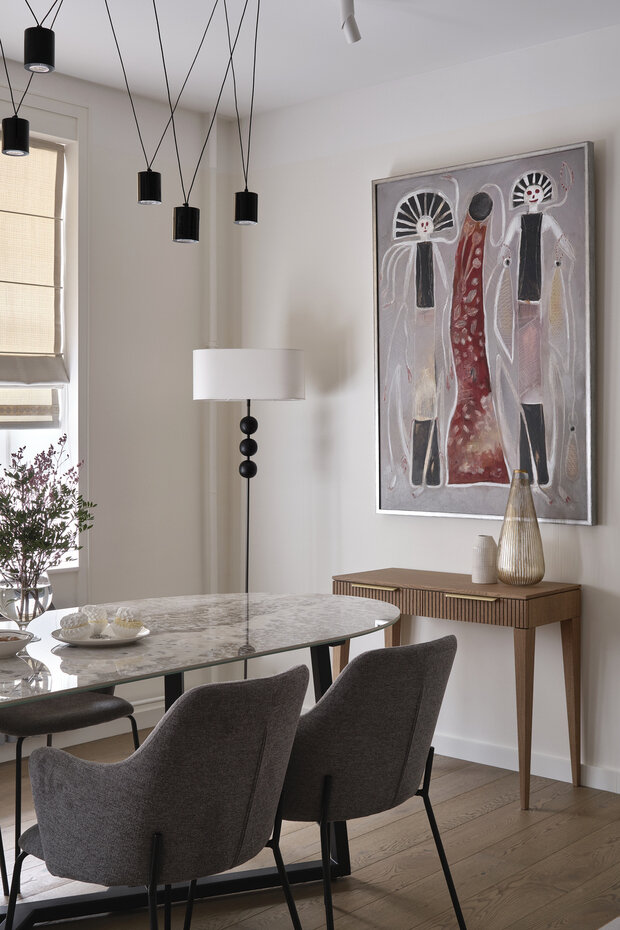 Фотография: Кухня и столовая в стиле Эклектика, Современный, Квартира, Проект дня, Москва, Сталинка, Кирпичный дом, 3 комнаты, Более 90 метров, Ирина Фролочкина, Артём Ерыков – фото на INMYROOM