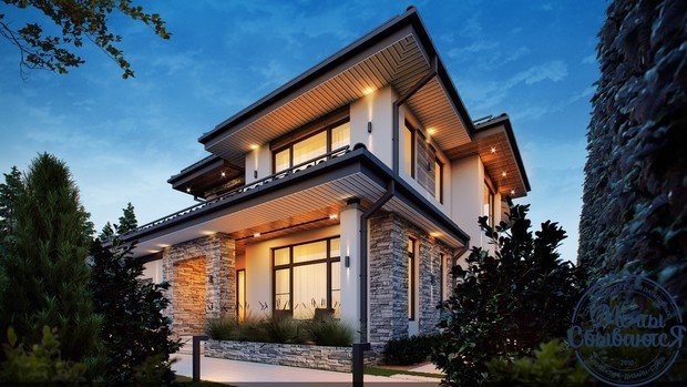 Фото из портфолио Динамичный загородный дом – фотографии дизайна интерьеров на INMYROOM