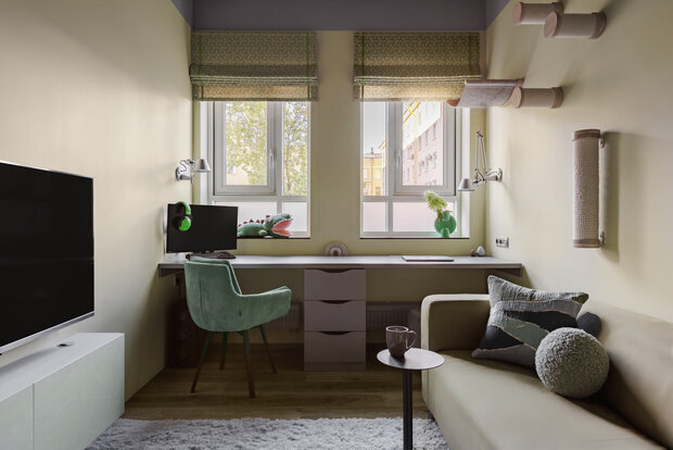 Фотография: Кабинет в стиле Современный, Квартира, Проект дня, Санкт-Петербург, 2 комнаты, 60-90 метров, Индивидуальный проект, Соня Кондрашина – фото на INMYROOM