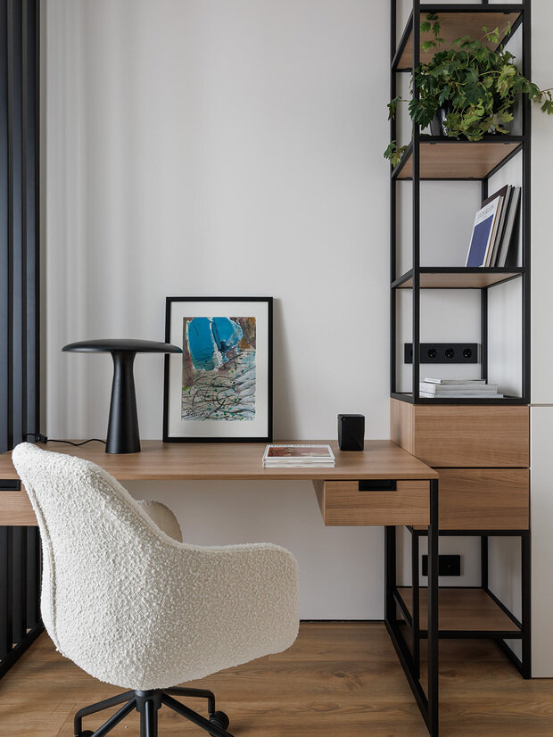 Фотография: Кабинет в стиле Современный, Минимализм, Квартира, Проект недели, Санкт-Петербург, 4 и больше, 60-90 метров, Анна Людаева – фото на INMYROOM