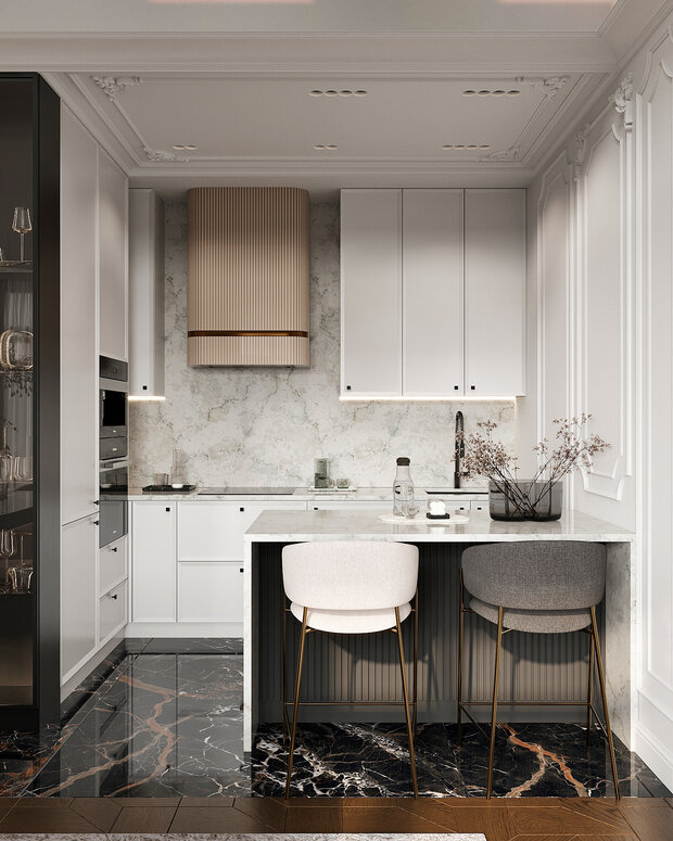 Фото из портфолио Дизайн интерьера квартиры в ЖК «Alpen (Альпен)» в стиле современная классика – фотографии дизайна интерьеров на INMYROOM