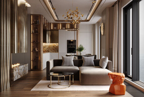 Дизайн интерьера квартиры в ЖК «HIGH LIFE (Хай Лайф)» в стиле минимализм