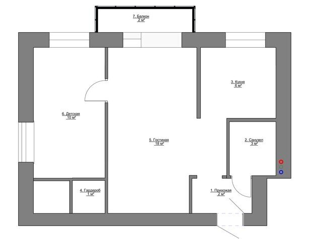 Фотография: Планировки в стиле , Современный, Малогабаритная квартира, Квартира, Проект дня, Беларусь, Минск, Хрущевка, 2 комнаты, 40-60 метров, Ирина Первушина – фото на INMYROOM