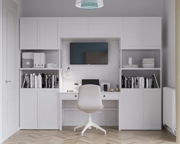 Фотография: Кабинет в стиле Прованс и Кантри, Квартира, Проект недели, Москва, 2 комнаты, 60-90 метров, Студия NSQ, Света Константинова – фото на INMYROOM