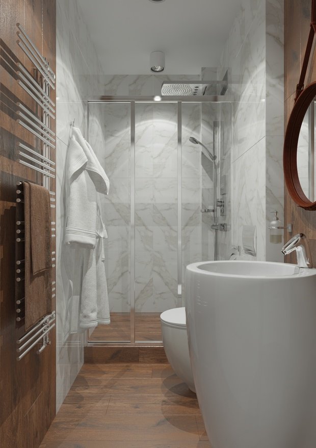 Фото из портфолио ванна и душевая на Кубовой, г. Новосибирск – фотографии дизайна интерьеров на INMYROOM