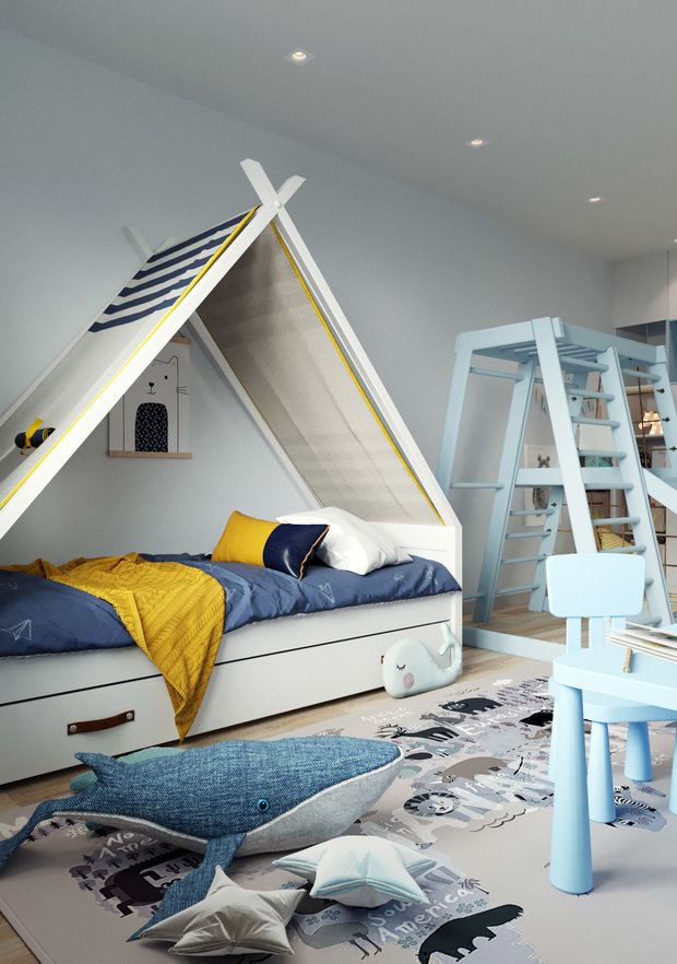Фотография: Детская в стиле Современный, Скандинавский, Квартира, Проект недели, Санкт-Петербург, 3 комнаты, Более 90 метров, Start Design – фото на INMYROOM