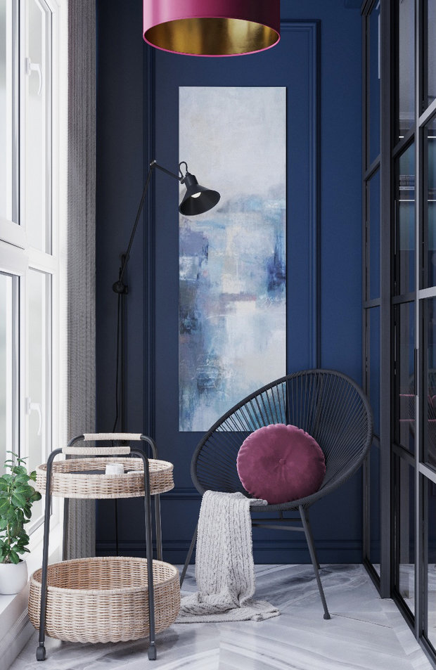 Фотография: Балкон в стиле Современный, Кухня и столовая, Ванная, Гостиная, Детская, Спальня, Гардеробная, Квартира, Проект недели, Зеленый, Синий, Розовый, 3 комнаты, 60-90 метров, ПРЕМИЯ INMYROOM – фото на INMYROOM