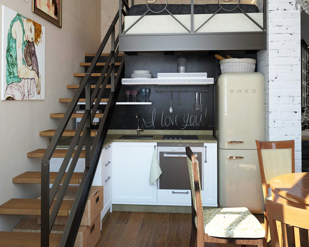 Фотография: Кухня и столовая в стиле Лофт, Квартира, Дома и квартиры, IKEA, Проект недели – фото на INMYROOM