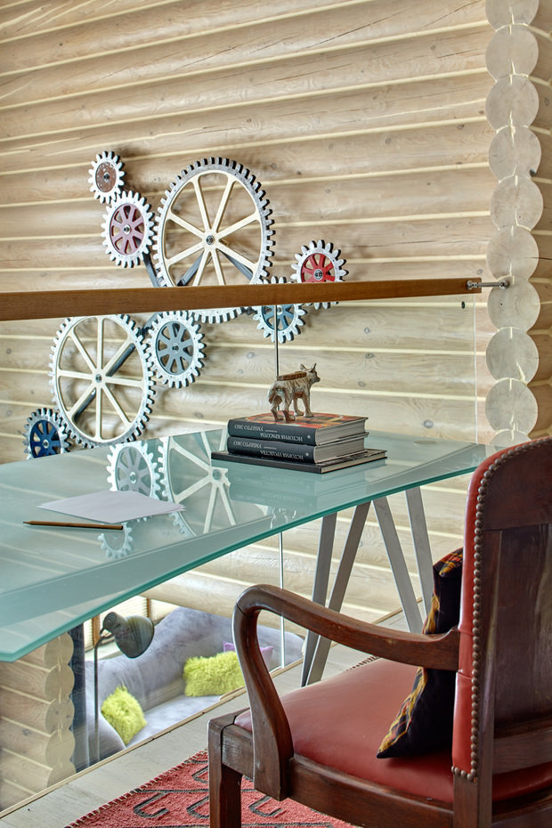 Фотография: Кабинет в стиле Лофт, Эклектика, Дом, Проект недели, Дача, Илья Хомяков, Светлана Хомякова, Московская область, дом из бруса – фото на INMYROOM