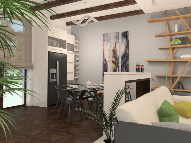 Фото из портфолио Интерьер кухни-гостиной "Макс + Лина" – фотографии дизайна интерьеров на INMYROOM