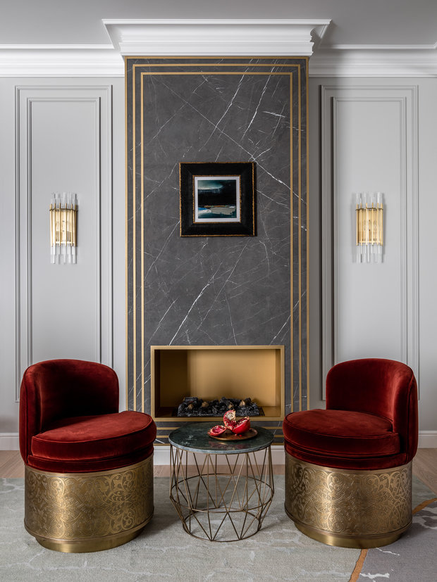 Фотография: Гостиная в стиле Классический, Современный, Квартира, Проект дня, Одинцово, Мария Рублева, 3 комнаты, Более 90 метров, Эксклюзивные проекты – фото на INMYROOM