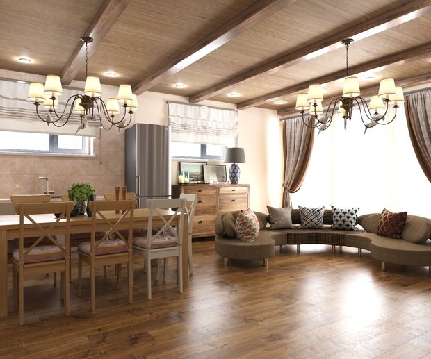 Визуализация интерьера кухни в стиле Прованс с элементами классики