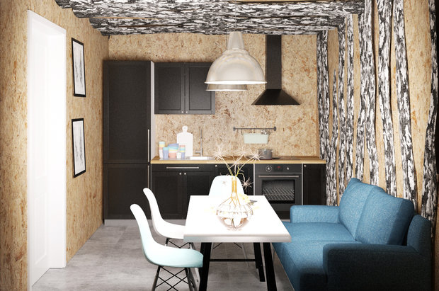 Фото из портфолио Интерьер из плит OSB – фотографии дизайна интерьеров на INMYROOM