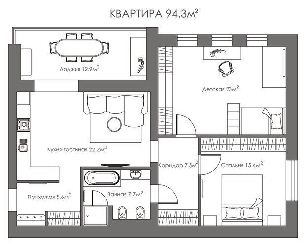 План-схема интерьера